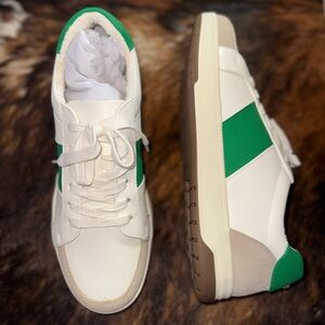 Yellow Box Green and White Sneakers with Classic Design